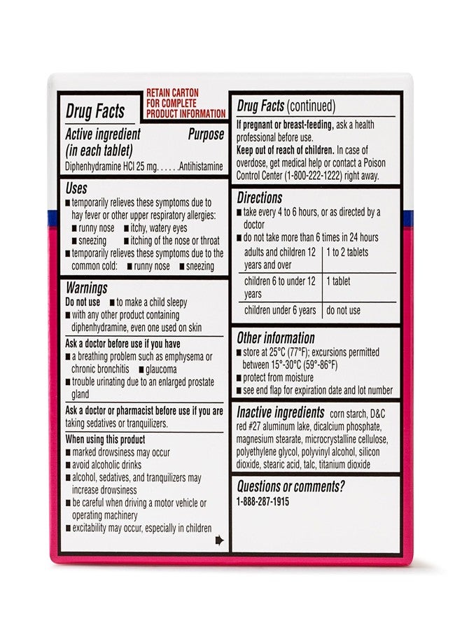 Create and Bundle Equate Allergy Relief 25 mg, 100ct Tablets (Pack 2) + Createandbundle Sticker - Image 4